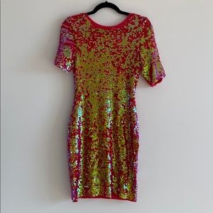 PINK SEQUIN DRESS